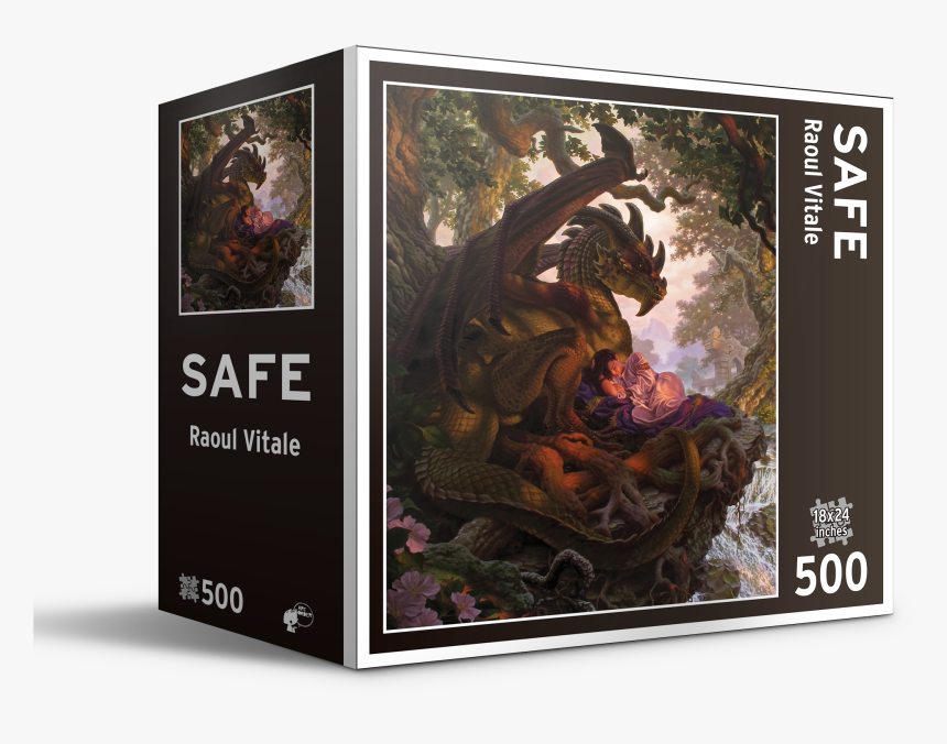 Safe Jigsaw Puzzle - Fairy Protected By Dragon, HD Png Download, Free Download