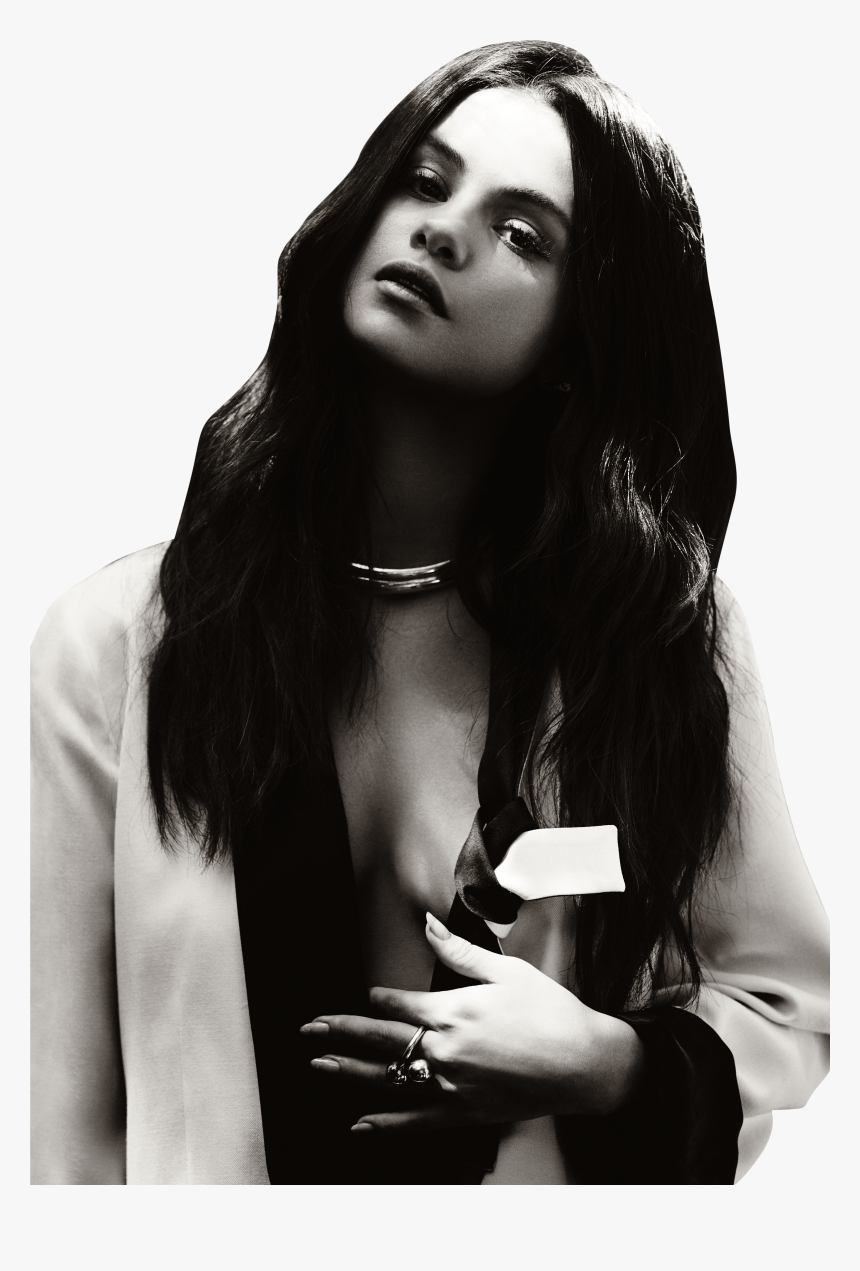 Selena Gomez Black And White Png Image - Selena Gomez Billboard Cover Shoot, Transparent Png, Free Download