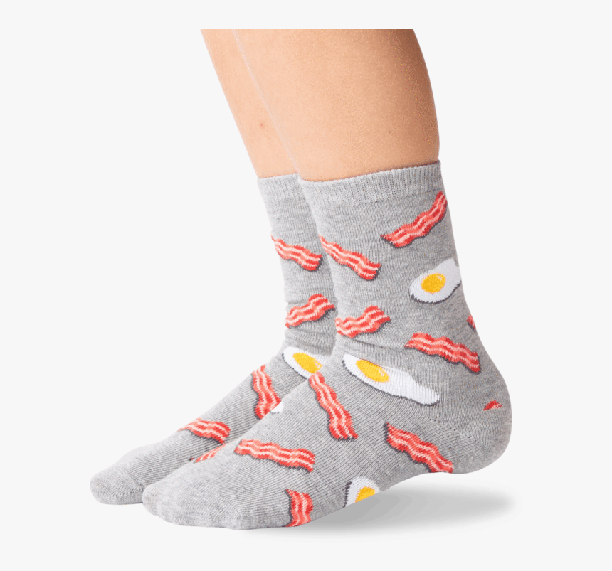 Kid"s Eggs And Bacon Socks In Sweatshirt Gray Front"
 - Sock, HD Png Download, Free Download