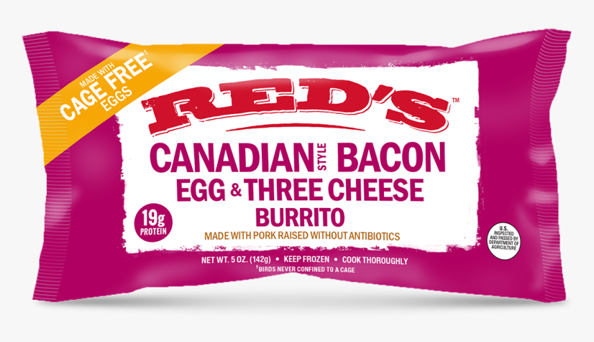 Canadian Bacon Egg & Three Cheese Burrito - Sign, HD Png Download, Free Download