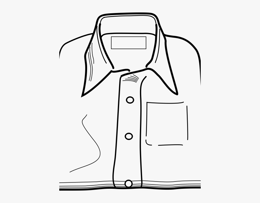 Shirt Outline Vector Clip Art - كلب ارت تيشرت ابيض واسود, HD Png Download, Free Download
