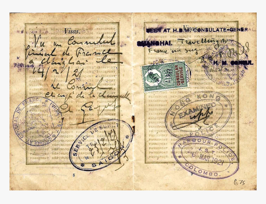 1921 Chinese Old Passport - Handwriting, HD Png Download, Free Download