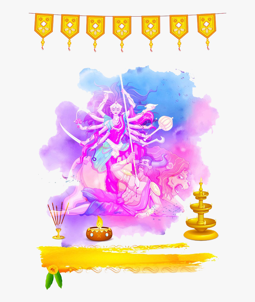 Navratri 2018 Mata Sheran Png - Navratri Background, Transparent Png, Free Download