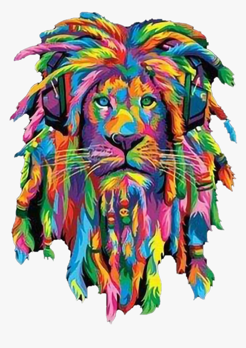Rasta Lion Png Image - Rasta Lion Poster, Transparent Png, Free Download