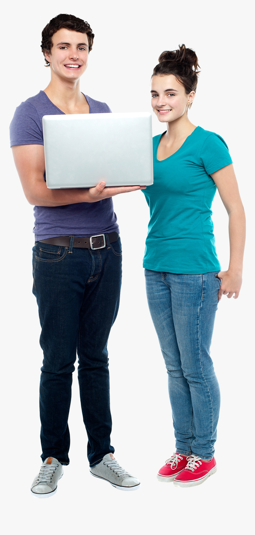 Couple Png Image - Standing With Laptop Png, Transparent Png, Free Download