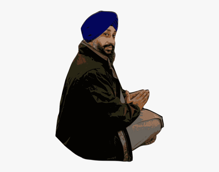 Sikh Man - Isolated - Sitting, HD Png Download, Free Download