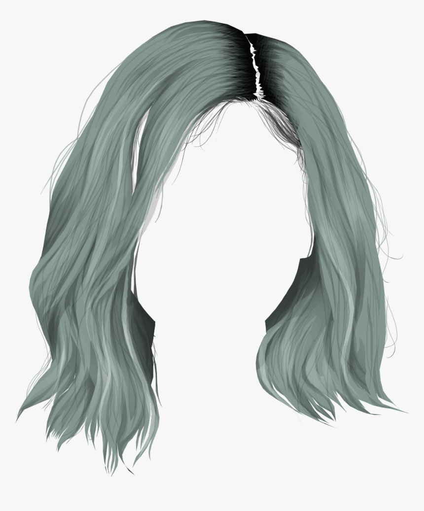 Png Aesthetic Blue Hair - Long Anime Hair Transparent, Png Download, Free Download