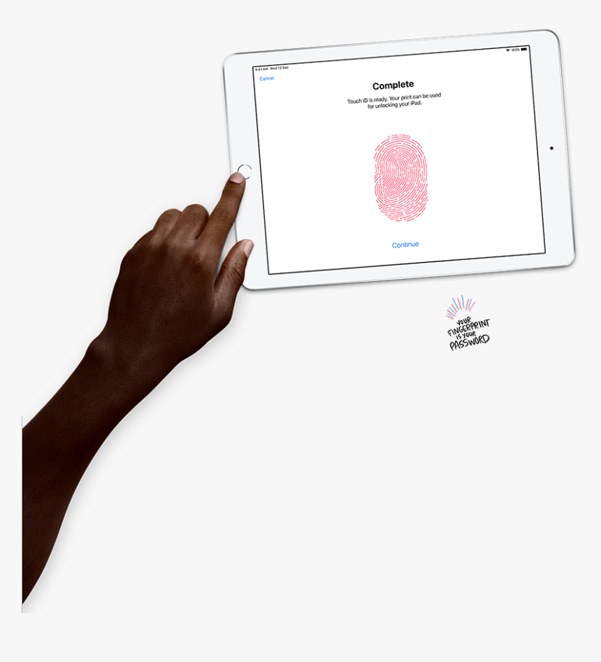 Unlock Securely With Touch Id - Hand, HD Png Download, Free Download