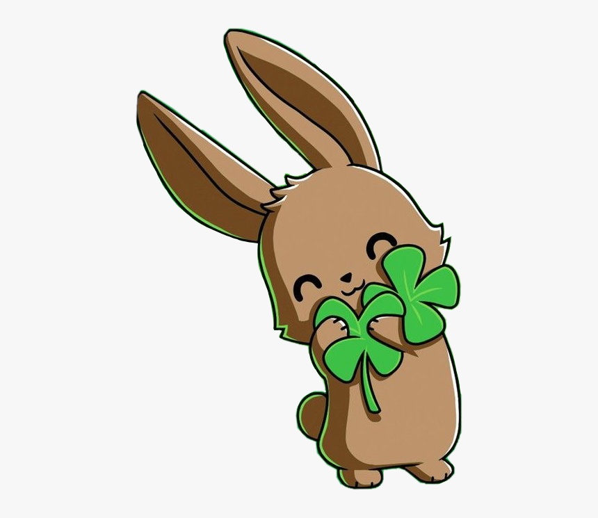 #kawaii #bunny #clover #sticker #freetoedit - Lucky Bunny, HD Png Download, Free Download