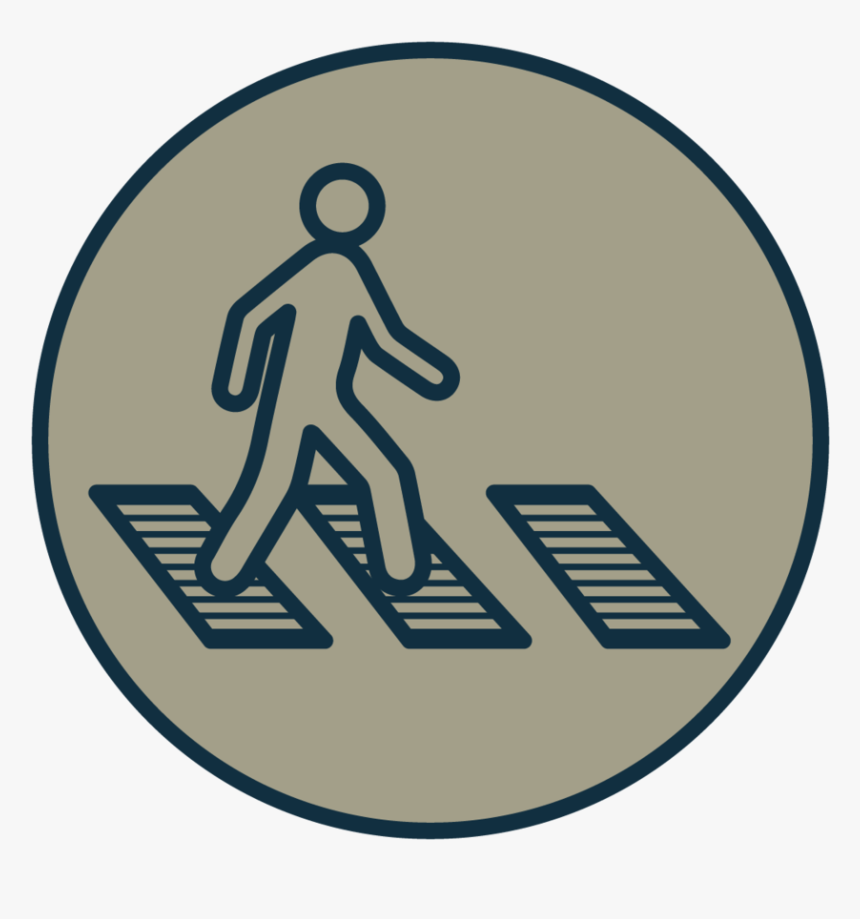 Find More Strategies To Slow Cars And Create A Pedestrian-friendly - Pedestrian Crossing Pedestrian Icon Png, Transparent Png, Free Download