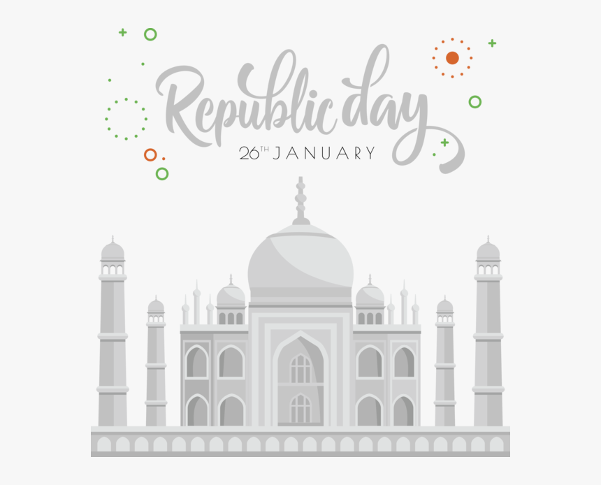 Transparent India Republic Day Landmark White Green - Happy Republic Day 2020 Wishes, HD Png Download, Free Download