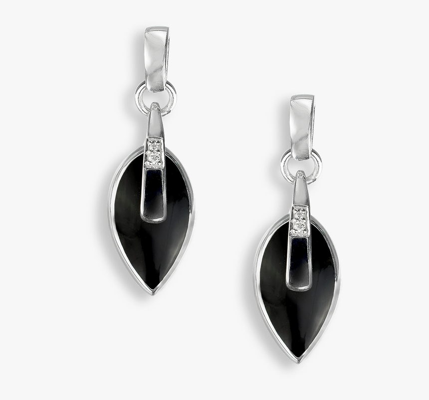 Nicole Barr Designs Sterling Silver Marquis Stud Earrings-black - Earrings, HD Png Download, Free Download