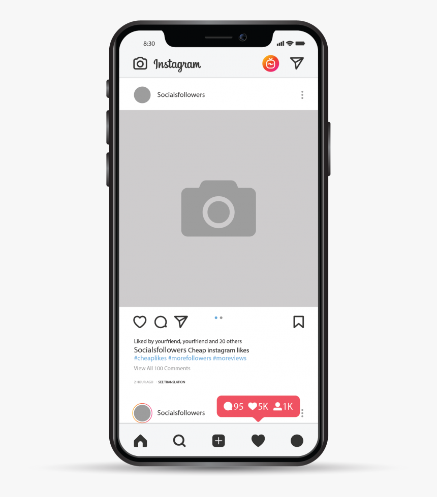 Download Iphone Instagram Template Hd Png Download Kindpng