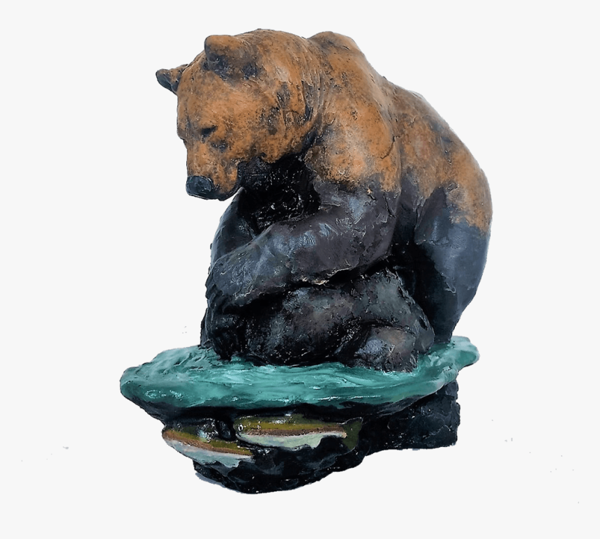 Sculpture Of Grizzly Bear Fishing - Bear Statue Png, Transparent Png, Free Download