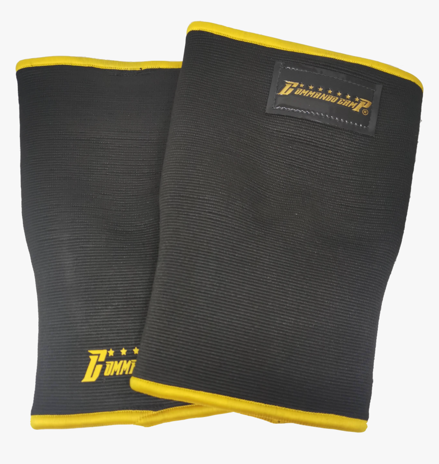 Weight Lifting Crossfit Knee Sleeves Black & Gold - Leather, HD Png Download, Free Download