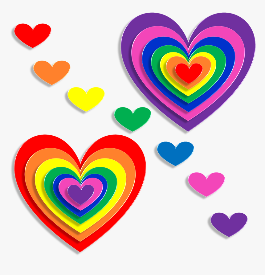 Corazones De Varios Colores Png, Transparent Png, Free Download