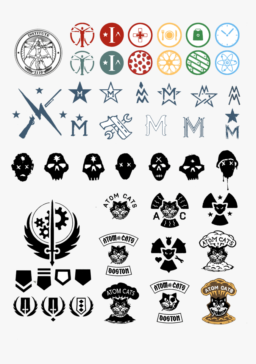 Fallout 4 Emblems From Various Factions From The Fallout Fallout 4 Atom Cats Logo Hd Png Download Kindpng