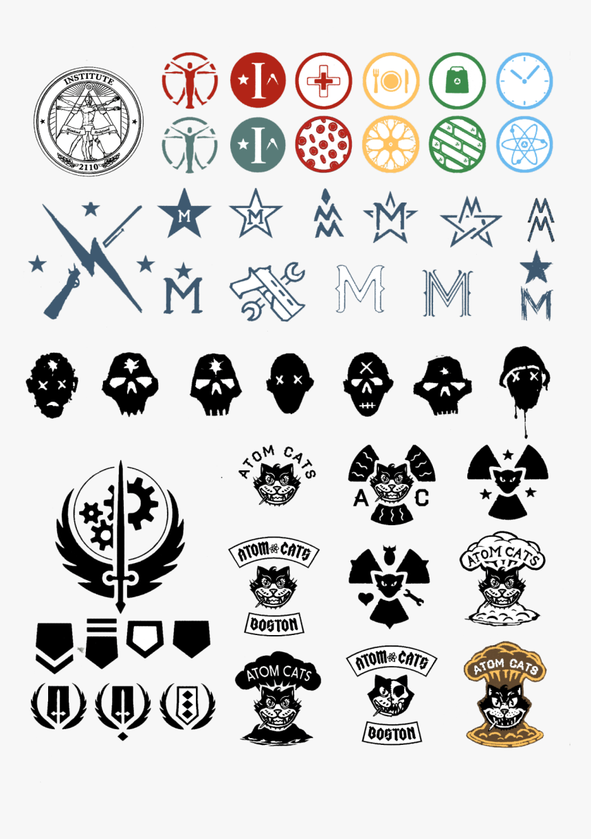 Fallout 4 Emblems From Various Factions, From The Fallout - Fallout 4 Atom Cats Logo, HD Png Download, Free Download