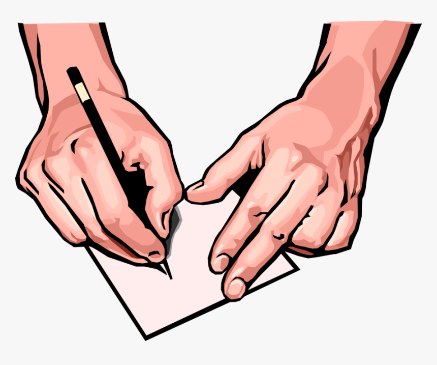 Vector Illustration Of Hands With Pen Writing Instrument - Written Verb, HD Png Download, Free Download
