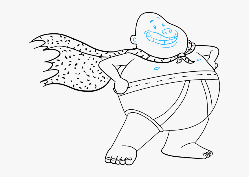 How To Draw Captain Underpants - Line Art, HD Png Download, Free Download