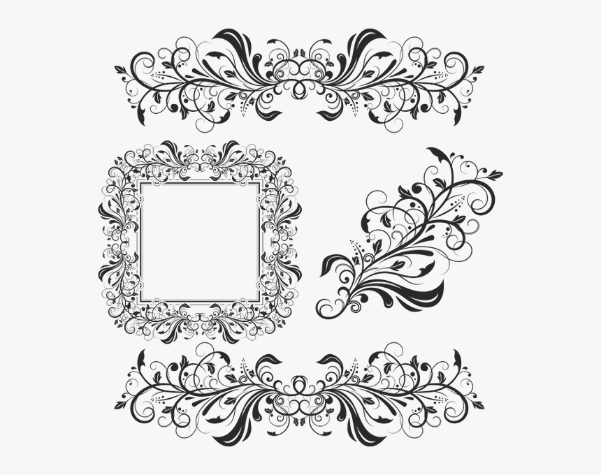 Цветочный Узор, Винтажный Узор, Винтажный Орнамент, - Floral Decorative Elements Vector, HD Png Download, Free Download