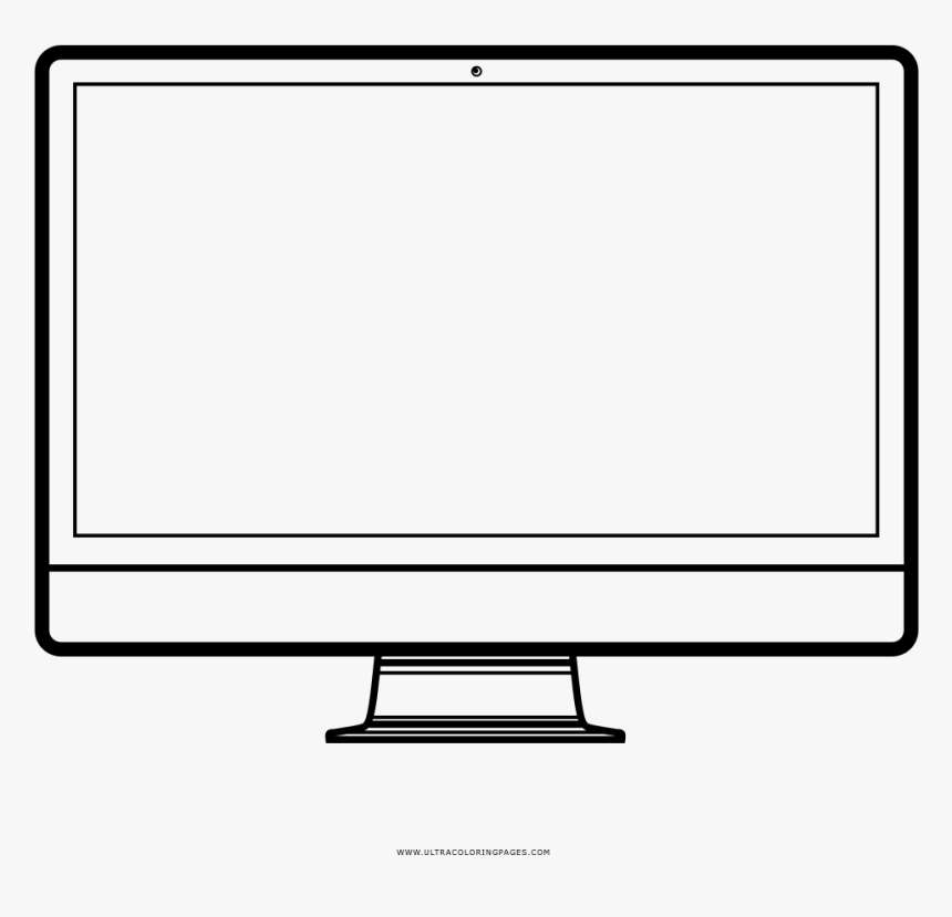 Computer Screen Coloring Page - Television Black And White Clipart, HD Png Download, Free Download