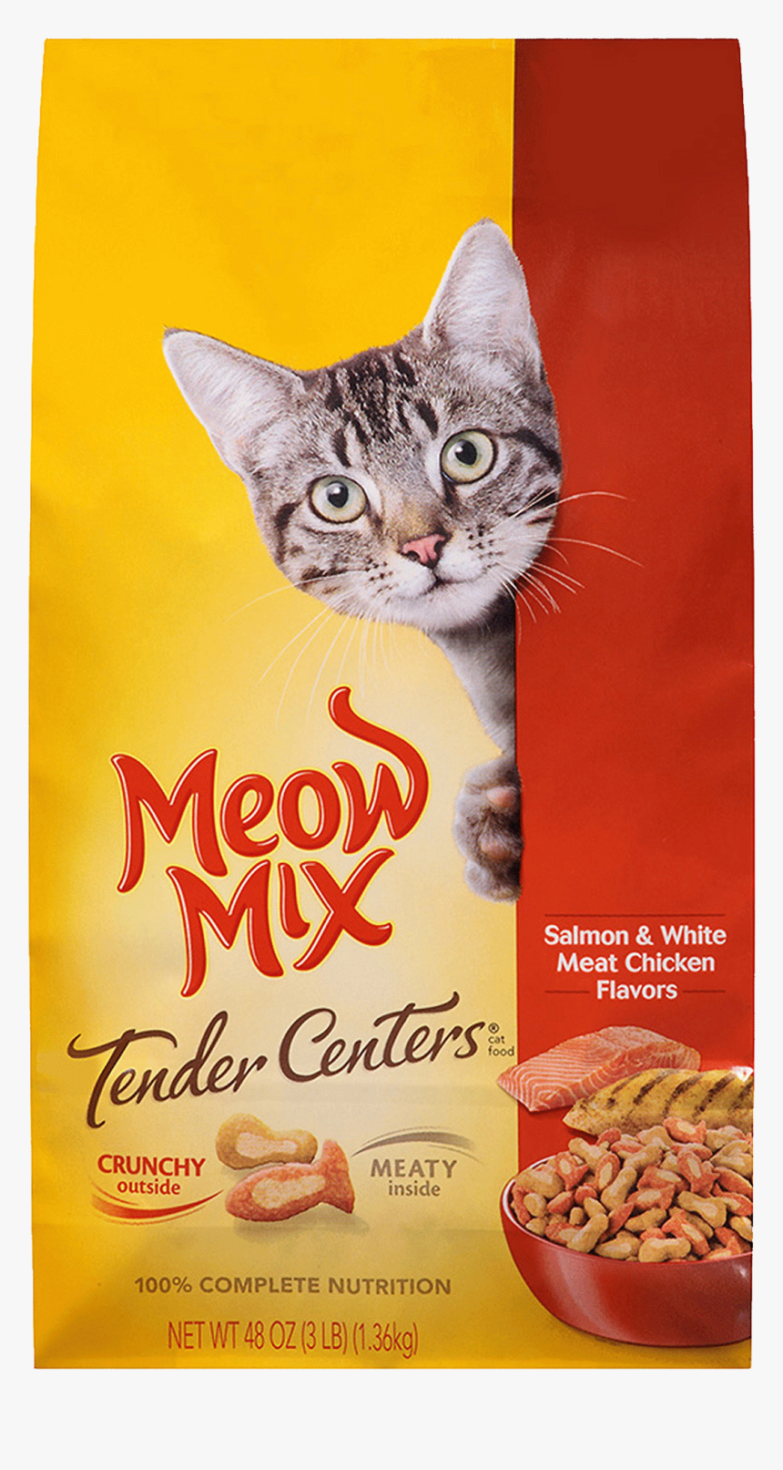 Meow Mix Tender Centers Dry Cat Food,salmon & Chicken - Meow Mix Cat Food, HD Png Download, Free Download