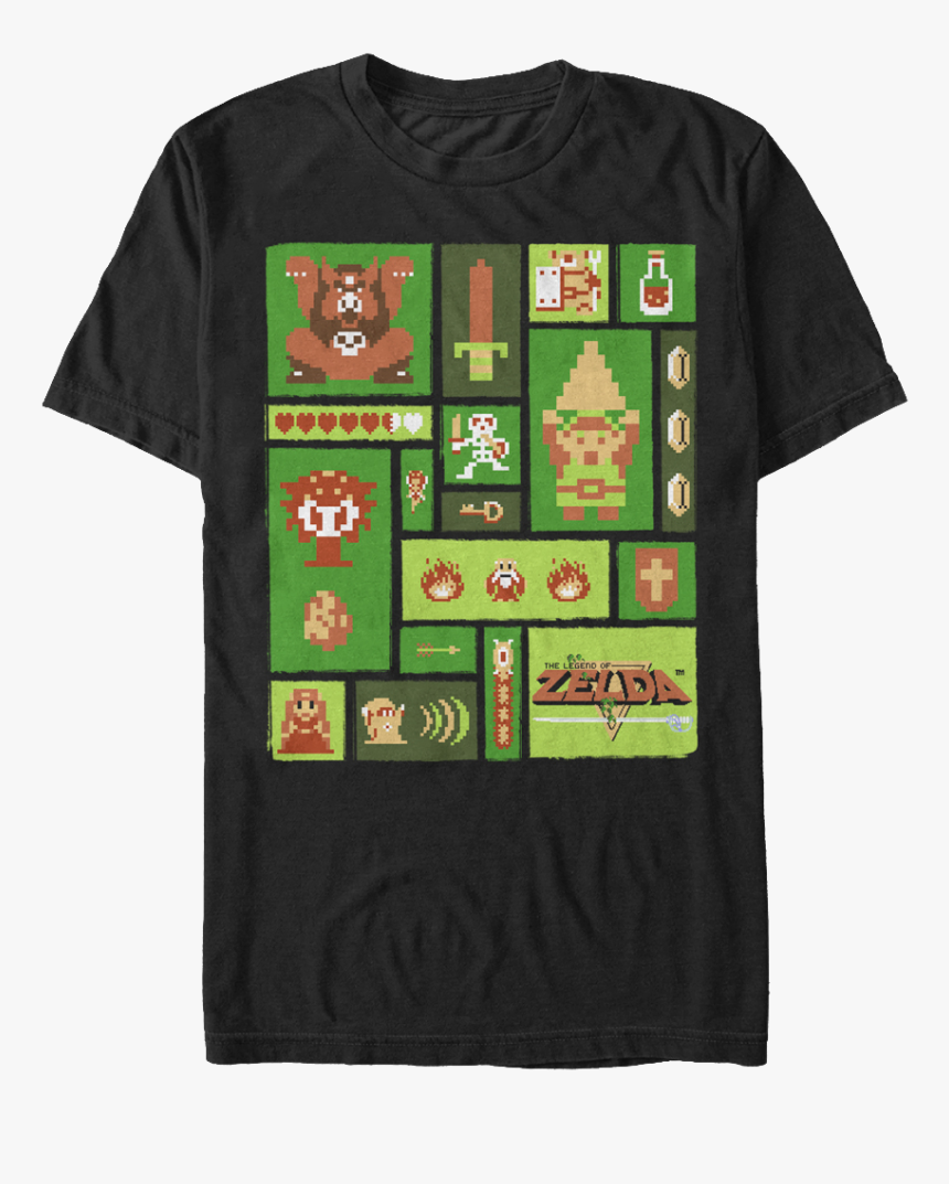 Legend Of Zelda Collage T-shirt - Zelda Pixel Shirt, HD Png Download, Free Download