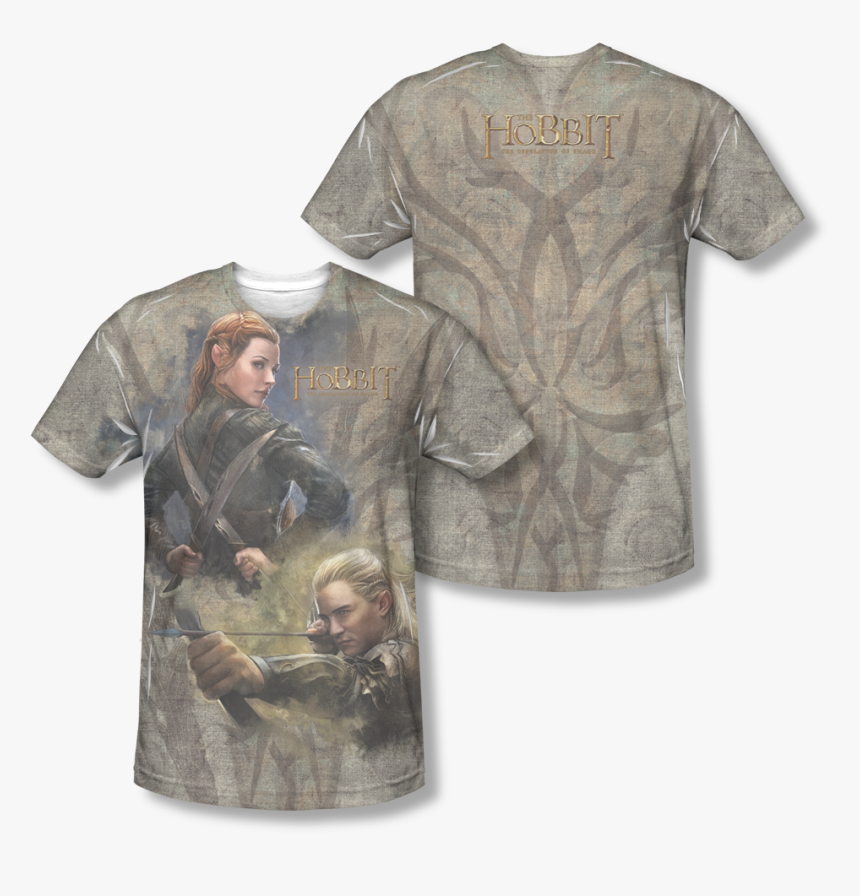 The Hobbit™ Elves All Over T Shirt - Camisa Legolas E Tauriel, HD Png Download, Free Download