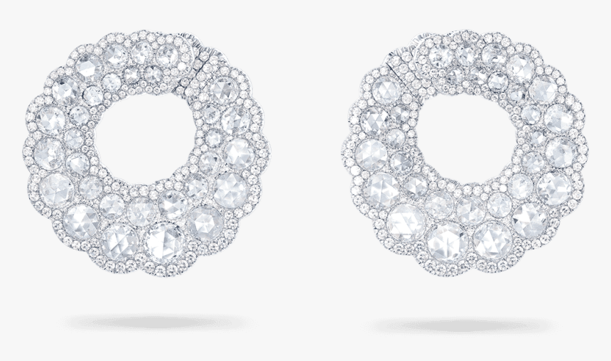 Rose Cut Large Curved Hoop Earrings - Earrings, HD Png Download, Free Download