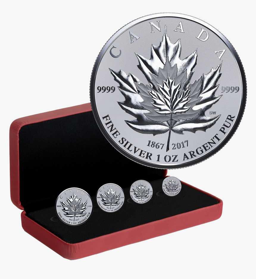 2017 Canada 150th Anniversary Fractional Maple Leaf - Canadian Maple Leaf Silver Coins Set, HD Png Download, Free Download