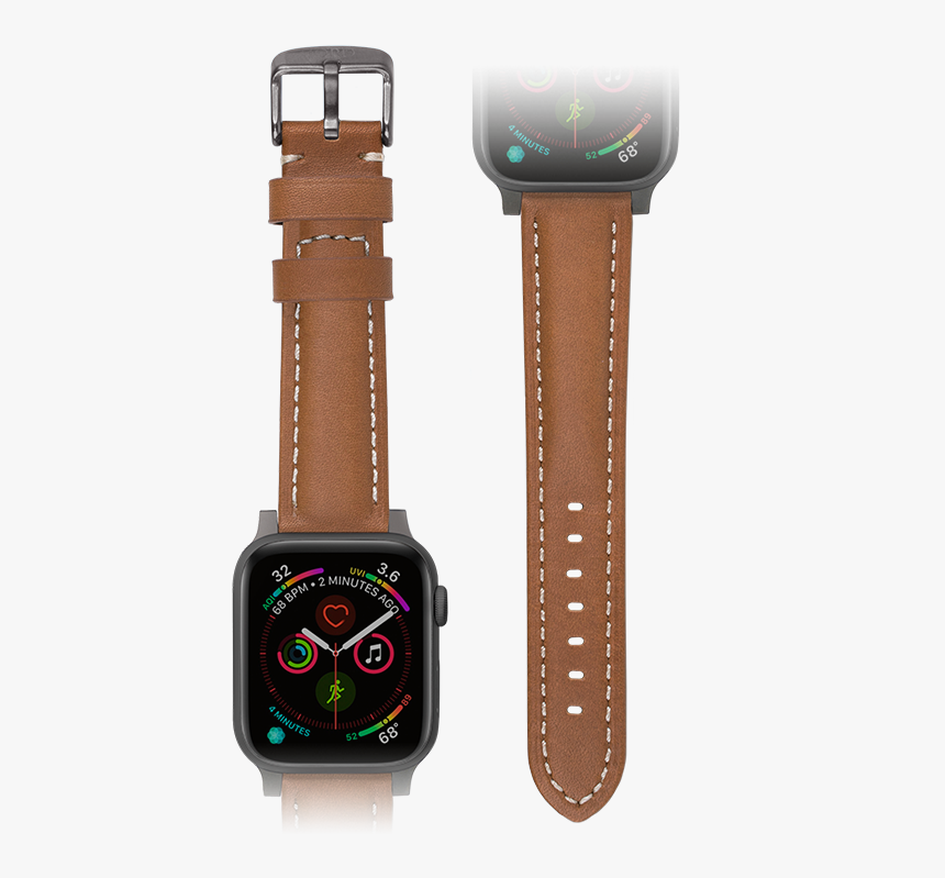 Premium Camel Apple Watch Padded Leather Strap - Analog Watch, HD Png Download, Free Download