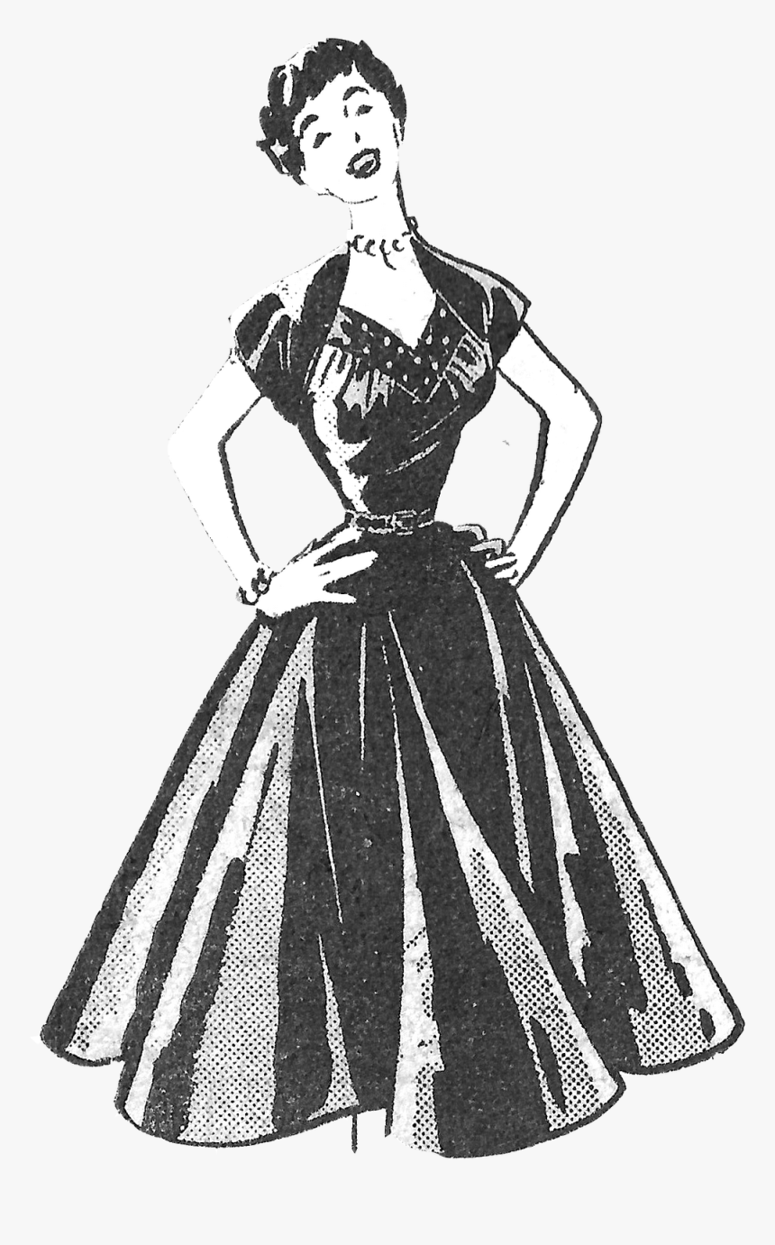 Pin By Mary Barnes-ekobena On Assorted Black & White - Printable Vintage Inspired Dresses, HD Png Download, Free Download