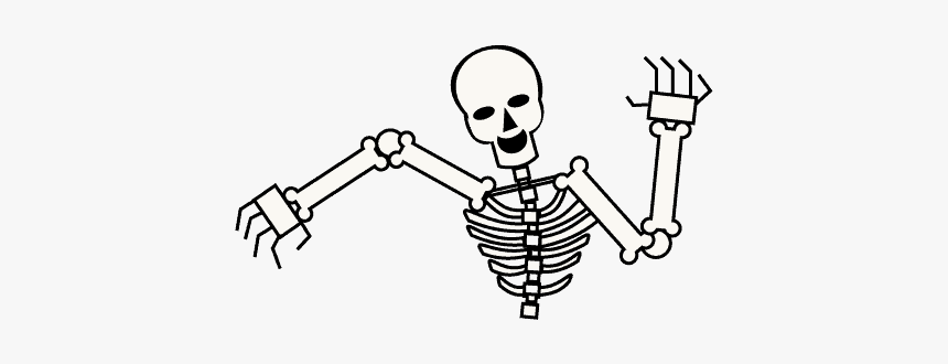 How To Draw Skeleton - Cartoon Transparent Background Skeleton, HD Png Download, Free Download