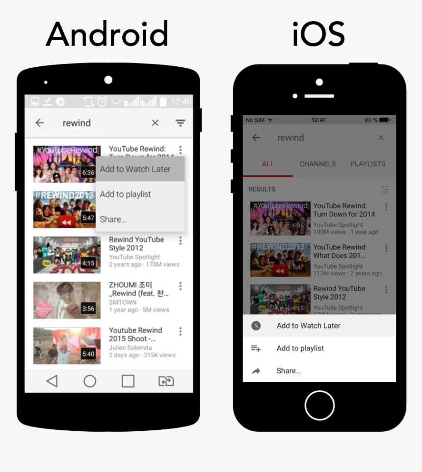 Youtube Mobile App Video List, HD Png Download, Free Download
