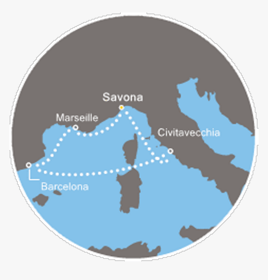 Globe Silhouette Png , Png Download - Costa Neoriviera Itinerario, Transparent Png, Free Download