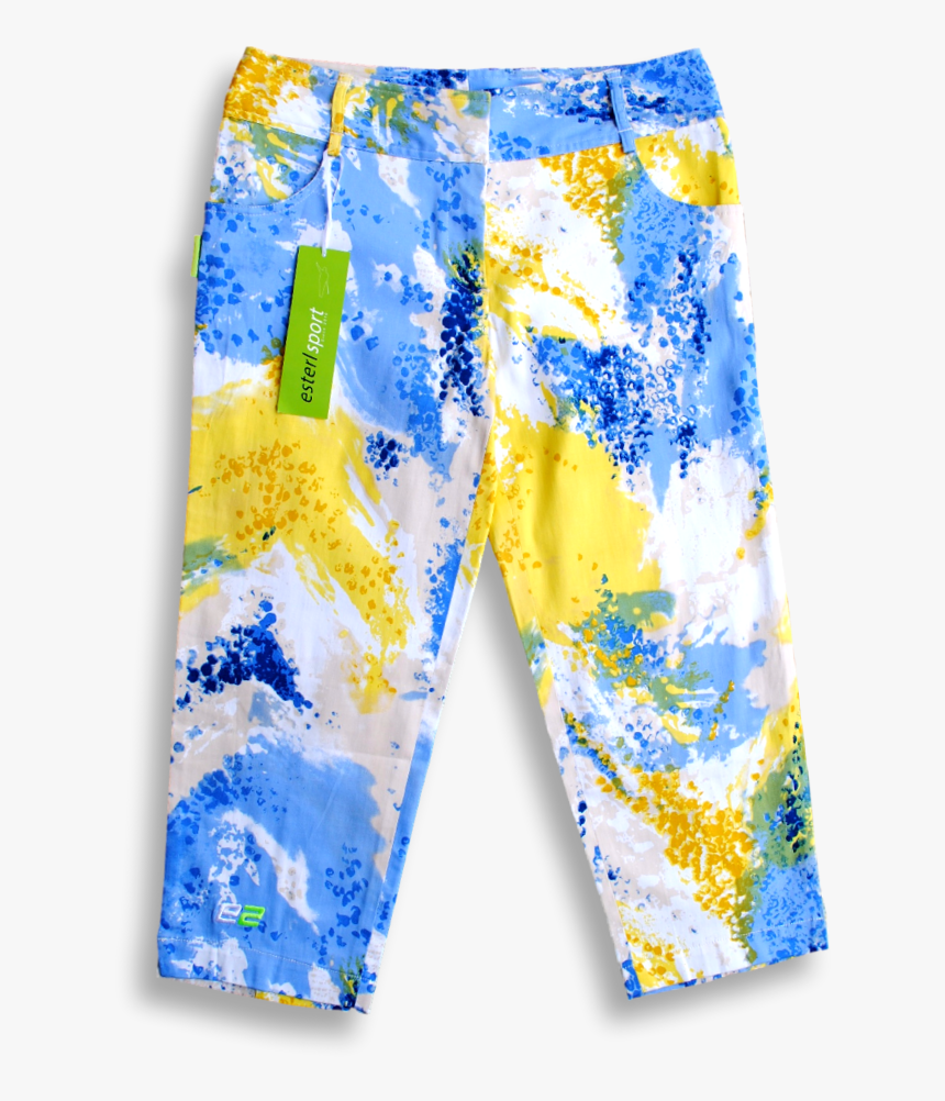 Blue Yellow Capri Front - Pajamas, HD Png Download, Free Download