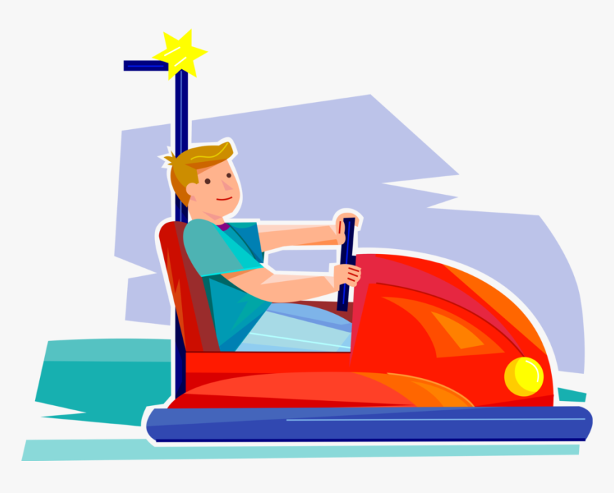 Vector Illustration Of Primary Or Elementary School - Bumper Car Ride Clipa...