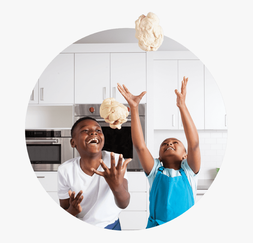 Two Boys Laughing And Throwing Dough Into The Air - Fun, HD Png Download, Free Download