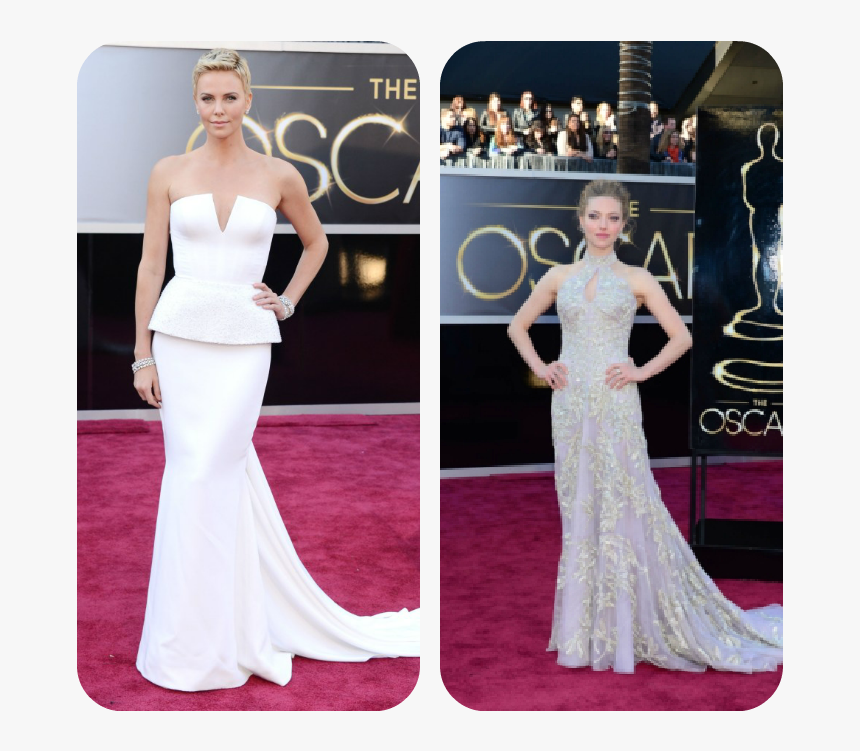 Oscars Best Dressed - Charlize Theron In White, HD Png Download, Free Download