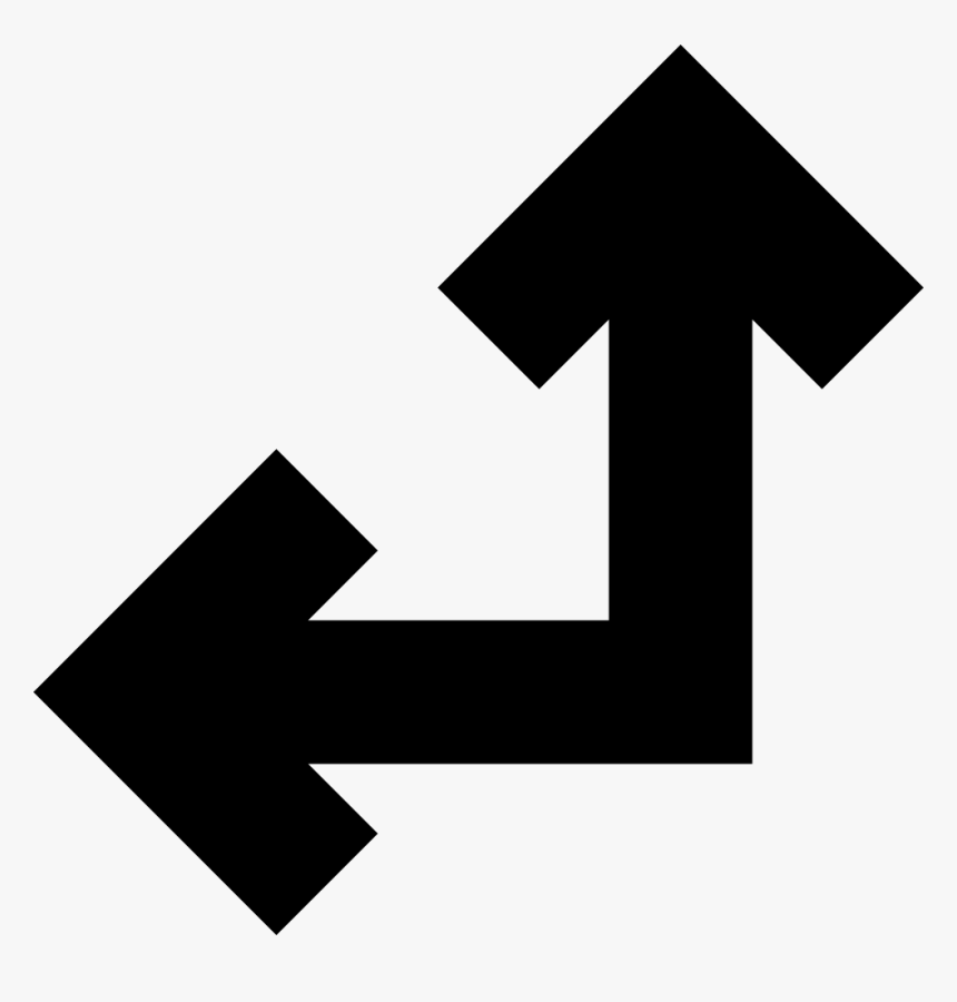 Two United Arrows In Straight Angle Pointing Left And - Arrow Pointing Up And Left, HD Png Download, Free Download