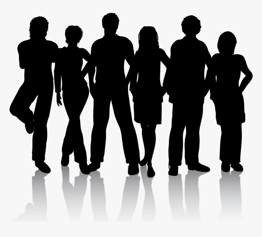 Silhouette Group Of Friends Png, Transparent Png, Free Download