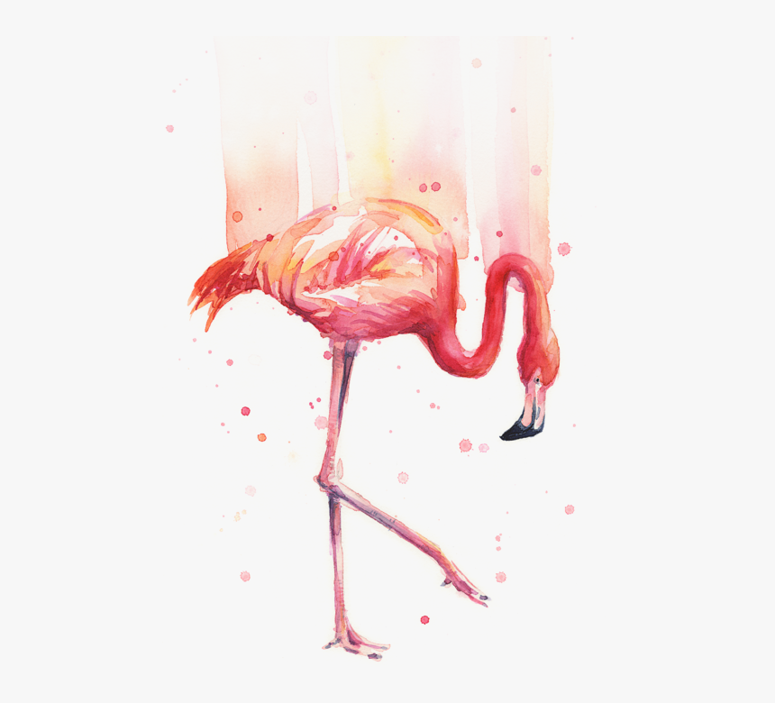 Two Flamingos Watercolor, HD Png Download, Free Download