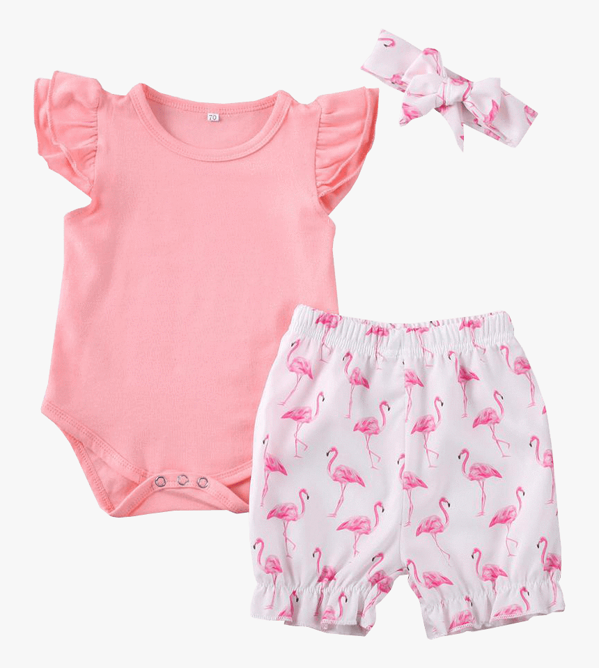 Petite Bello Clothing Set 0-6 Months Pink Flamingo - Pattern, HD Png Download, Free Download