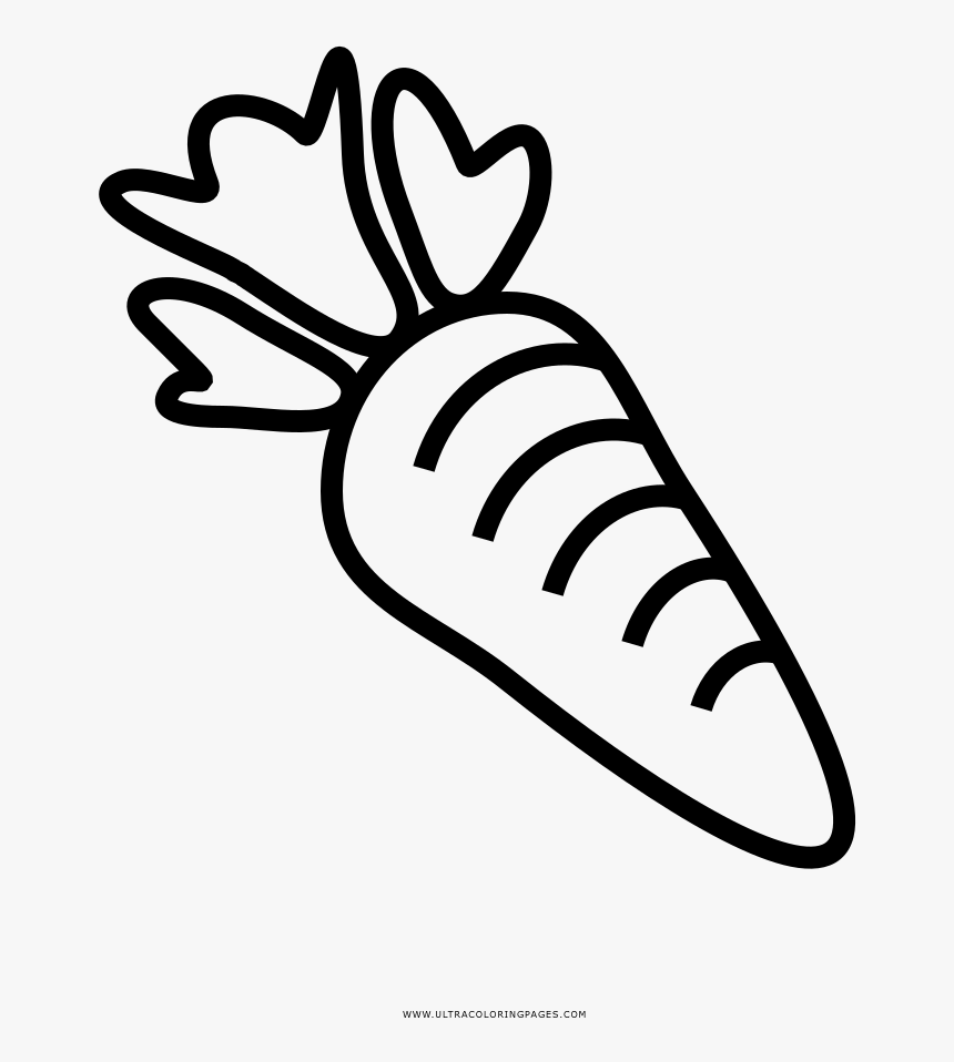 Carrot Coloring Page - Carrot Drawing Png, Transparent Png, Free Download