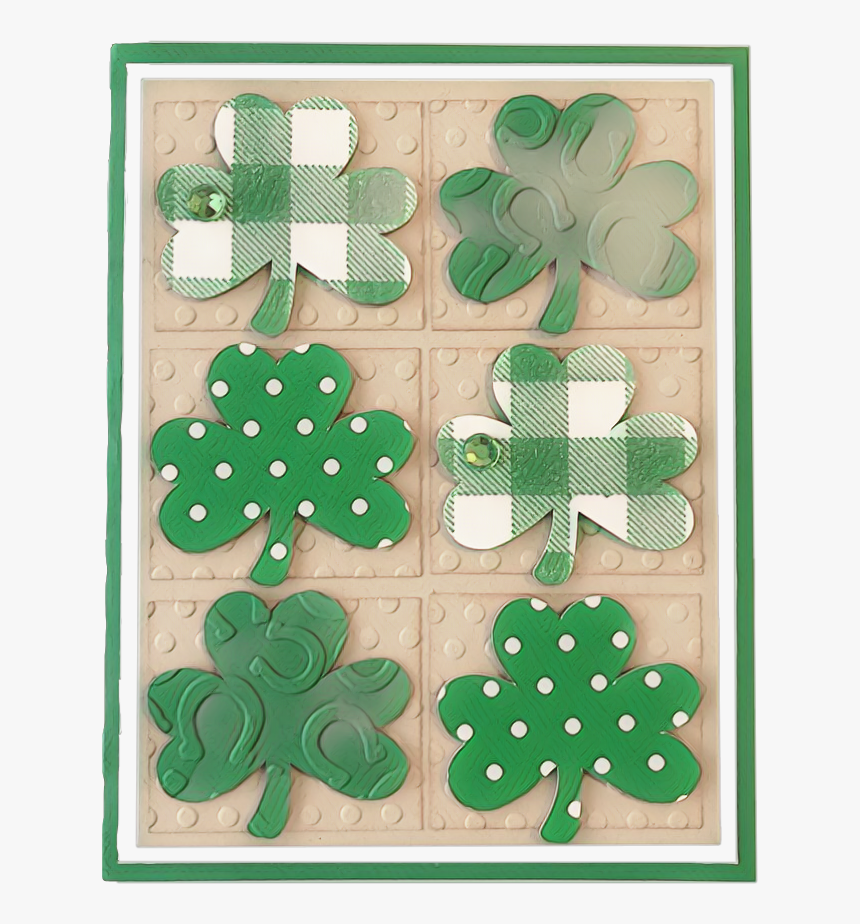 #greenmagiceffect #shamrocks #green #white #tan #border - Craft, HD Png Download, Free Download