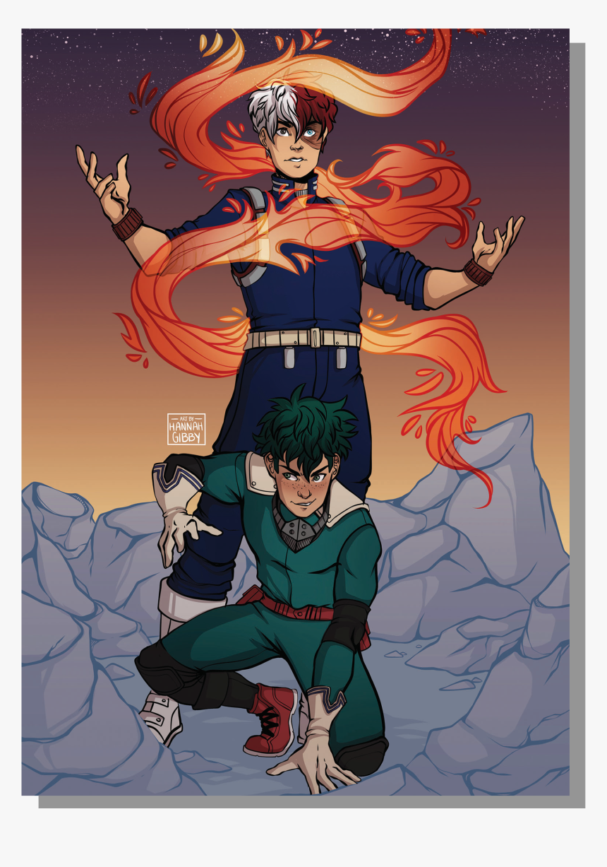 Image Of Todoroki Midoriya Print - Cartoon, HD Png Download, Free Download