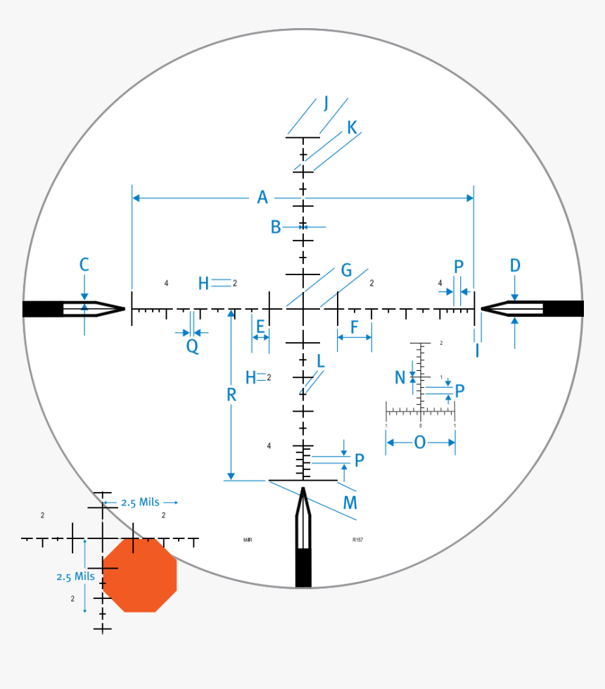 Mil C Reticle Subtensions, HD Png Download, Free Download