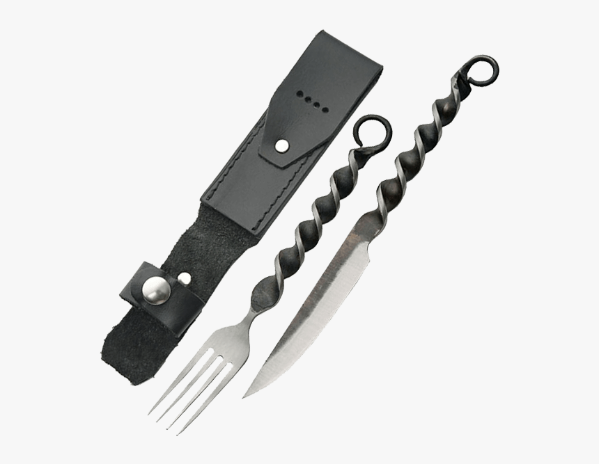 Twisted Medieval Fork And Knife Set - Medieval Eating Knife And Fork, HD Png Download, Free Download