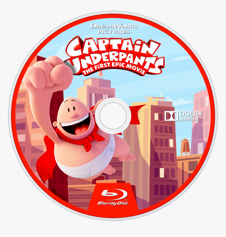 Captain Underpants Bluray Disc Image - Captain Underpants The First Epic Movie Disc, HD Png Download, Free Download